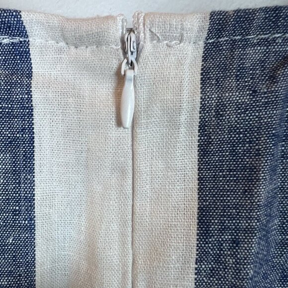 Ashley Stewart Maxi Dress Women’s Size 22 Striped Blue & White Pockets Zipper - Picture 9 of 15